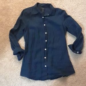J. Crew button down navy top, 2